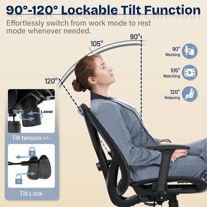 MOLENTS Ergonomic Office Chair, Black Full Mesh